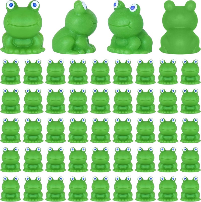 Yuronam 50 PCS Mini Frogs Garden Decor Tiny Plastic Frogs Miniature Resin Frog Figurines for Fairy Garden Miniature Moss Landscape Decoration (0.59 x 0.6 inches) - Image 1